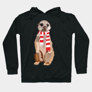 Micky Meerkat in Red and White Football Scarf Hoodie